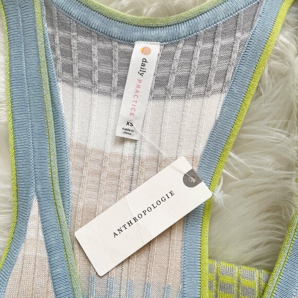 NEW $168 Anthropologie Daily Practice Tuvalu Ribbed Sweater Tank Dress - Picture 6 of 9